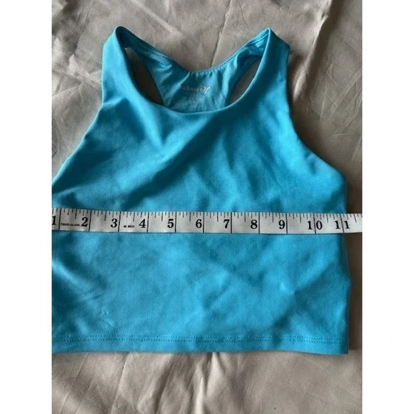 Old Navy Active Bra M(8) Powersoft Girls Crop Top Turquoise/Pink Athletic Sports - Picture 8 of 13